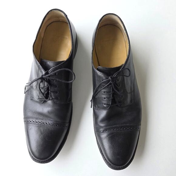 Brooks Brothers 5229 Leather Cap Toe Oxfords Men’s Size 11.5D 11.5 Black - Picture 1 of 6